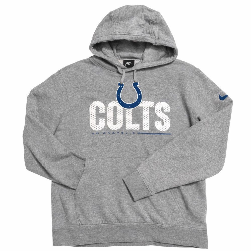 Nike Indianapolis Colts Hoodie Mens Large Gray NFL Football Pullover Sweatshirt